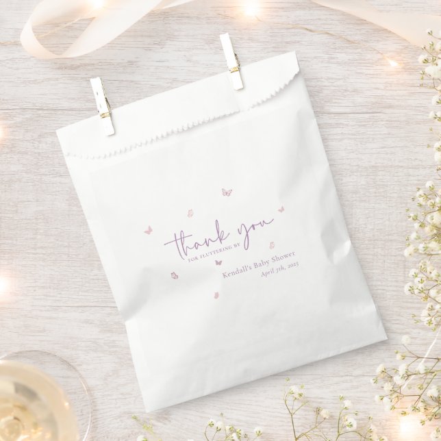 Little Butterfly Garden Baby Dusche Danke Geschenktütchen (Ausgeschnitten)