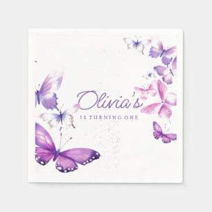 Little Butterfly Girl 1. Geburtstag Party Serviette