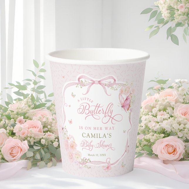 Little Butterfly Girl Baby Shower Pappbecher (Von Creator hochgeladen)
