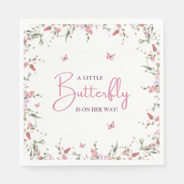 Little Butterfly Girl Watercolor Babydusche Serviette