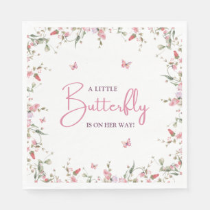 Little Butterfly Girl Watercolor Babydusche Serviette