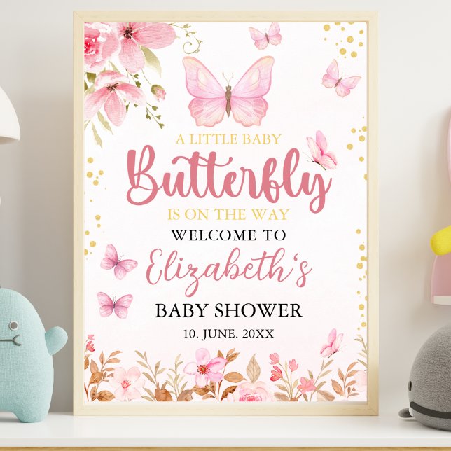 Little Butterfly is on the Way, Baby Shower Girl Poster (Von Creator hochgeladen)