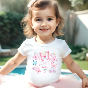 Little Butterfly Pink Floral Sommername Geburtstag Kleinkind T-shirt
