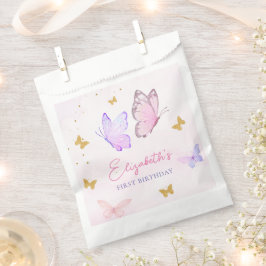 Little Butterfly Pink Lila Girl Erster Geburtstag Geschenktütchen