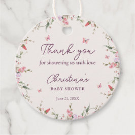 Little Butterfly Watercolor Babydusche Danke Geschenkanhänger