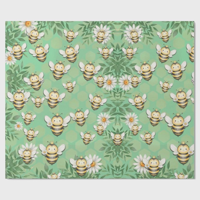 Little Buzz Bee Wrapping Paper Geschenkpapier (Flach)