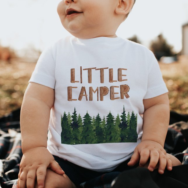 Little Camper Watercolor Woodland Baby T-shirt (Von Creator hochgeladen)