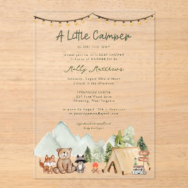 Little Camper Woodland Rustic Baby Shower  Acryleinladungen