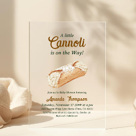 Little Cannoli Neutral Beige Italian Baby Shower Acryleinladungen