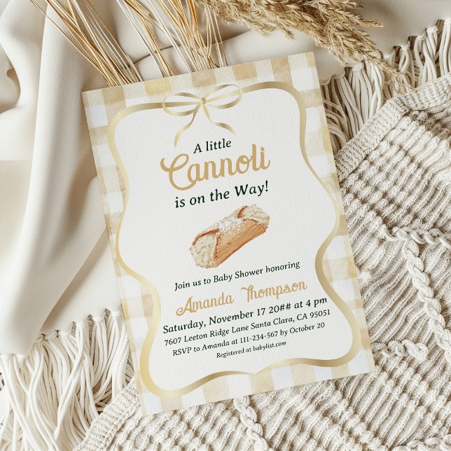 Little Cannoli Neutral Beige Italian Baby Shower Einladung (Von Creator hochgeladen)