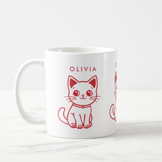 Little Cat (ÄNDERN ALLE FARBEN) und Name Kaffeetasse (Links)