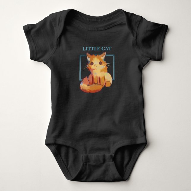 Little Cat Drawing  Baby Strampler (Vorderseite)
