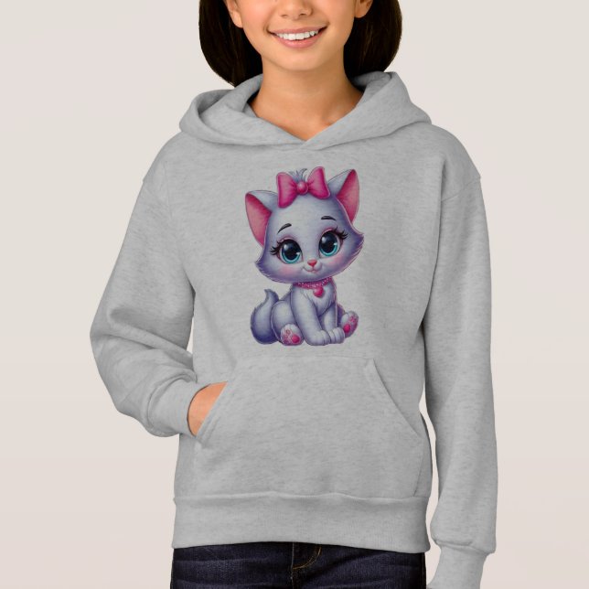 little cat with a lovely smile, fluffy and affecti hoodie (Vorderseite)