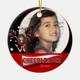 Little Cheerleader - DIY Foto - Dunkelrot Keramikornament
