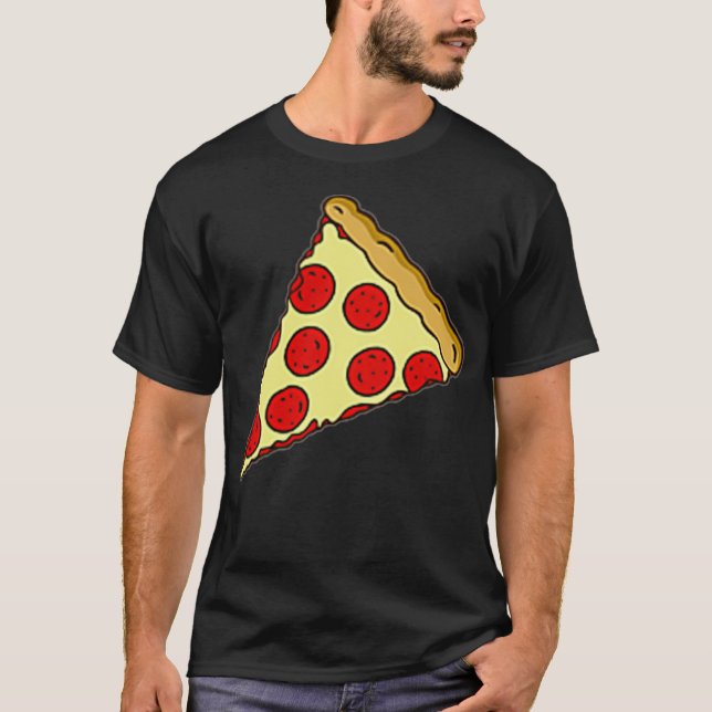 Little Cheesy Pepperoni Pizza Slice T-Shirt (Vorderseite)
