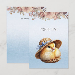 Little Chick Blue Ribbon Danke-Card Dankeskarte
