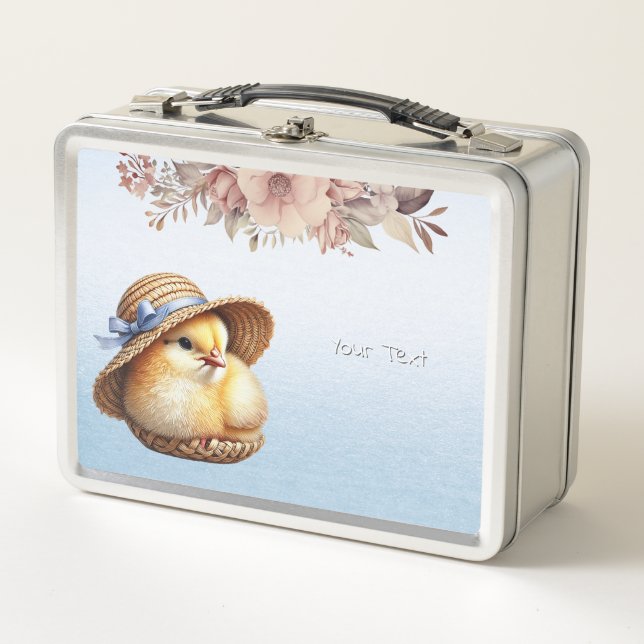 Little Chick Blue Ribbon Metal Lunch Box (Vorderseite)