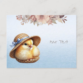 Little Chick Blue Ribbon Postcard Postkarte