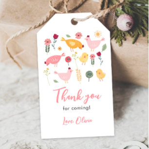 Little Chick Girl Farm Osterhühnchen Geburtstag Geschenkanhänger