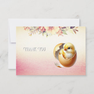 Little Chick Hatching Dankeschön Card Dankeskarte