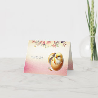 Little Chick Hatching Dankeschön Card Dankeskarte