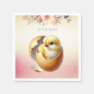 Little Chick Hatching Floral Napkins Serviette