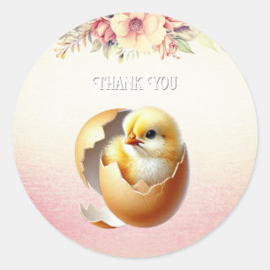 Little Chick Hatching Floral Sticker