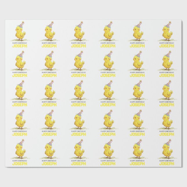 Little Chick Personalisiert Wrapping Paper Geburts Geschenkpapier (Flach)
