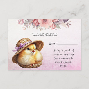 Little Chick Pink Ribbon Babydusche Begleitkarte