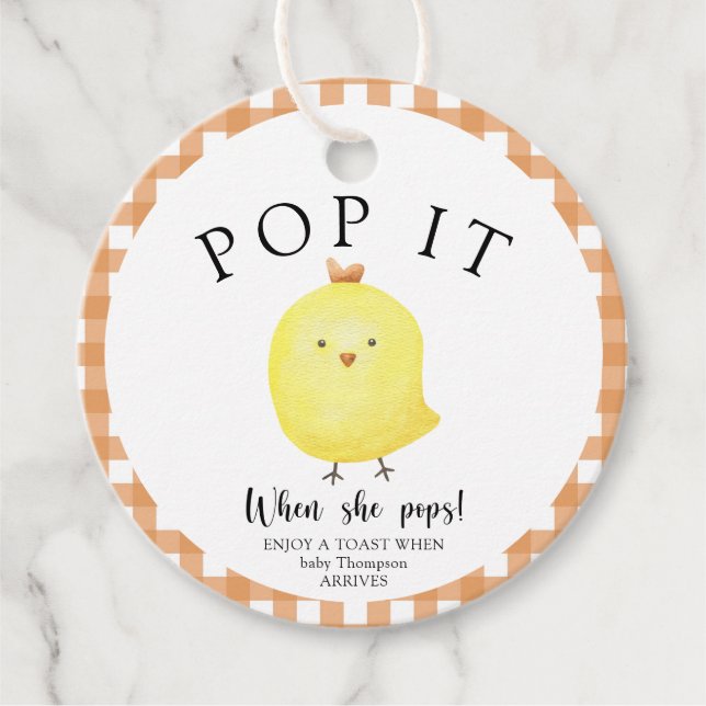 Little Chick - Pop! Wenn sie Pop! Geschenkanhänger (Vorderseite)