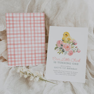 Little Chick Spring 1. Geburtstag Einladung