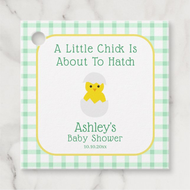 Little Chick To Hatch Gender Neutral Baby Shower Geschenkanhänger (Vorderseite)