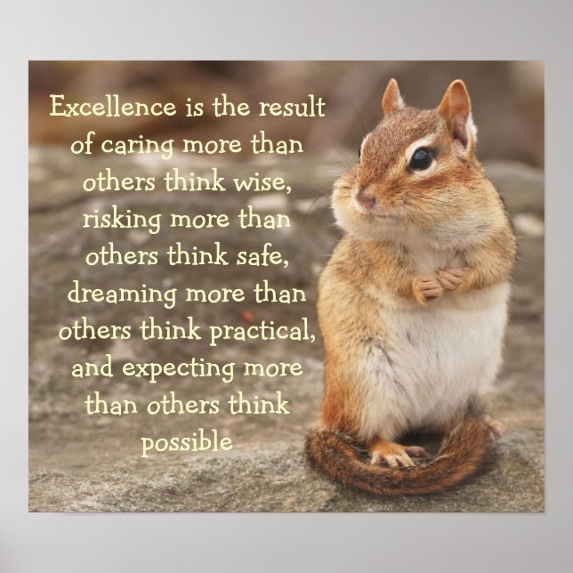 Little Chipmunk Excellence Quote Poster (Vorne)