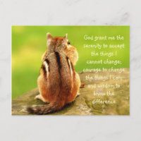 Little Chipmunk Serenity Gebet Postcard