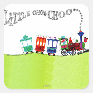 Little Choo Choo Quadratischer Aufkleber