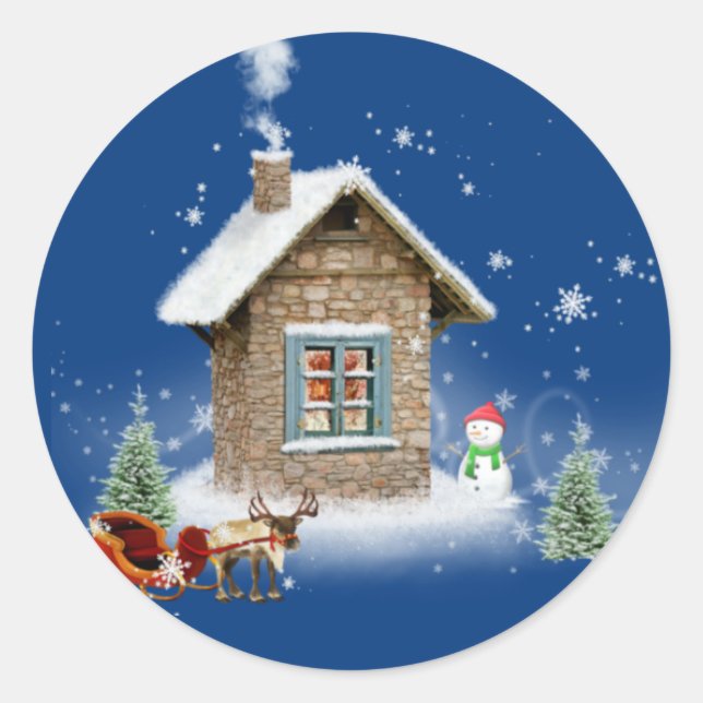 Little Christmas House Sticker (Vorderseite)