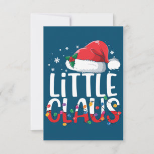 Little Claus Christmas Pajamas Matching Family Xma RSVP Karte