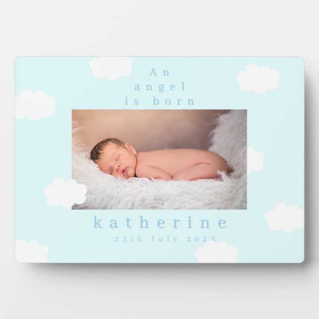Little Cloud Pastel Blue Fotoplatte (Vorderseite)