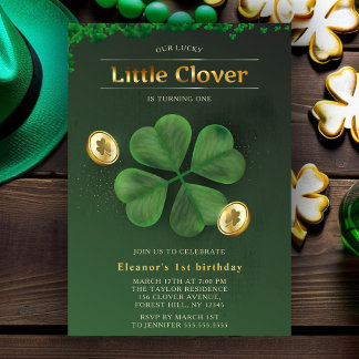 Little Clover St. Patrick's Day 1. Geburtstag Part Einladung