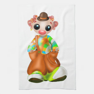 Little Clown Boy Kitchen Towel Circus Painting Geschirrtuch