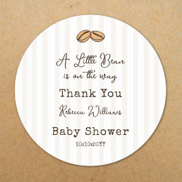 Little Coffee Bean Baby Shower Thank You Runder Aufkleber
