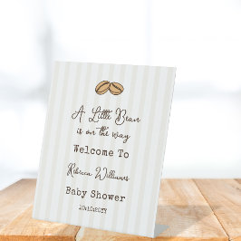 Little Coffee Bean Baby Shower Welcome Sockelschild
