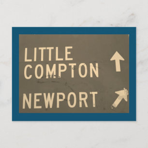 Little Compton, Newport, RI Vintag Sign Postkarte