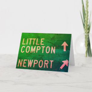 Little Compton, Newport, RI Vintage Schild Dankeskarte