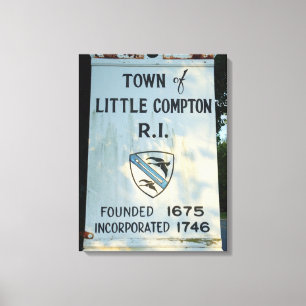 Little Compton, RI gründete Schild Wrapped Canvas