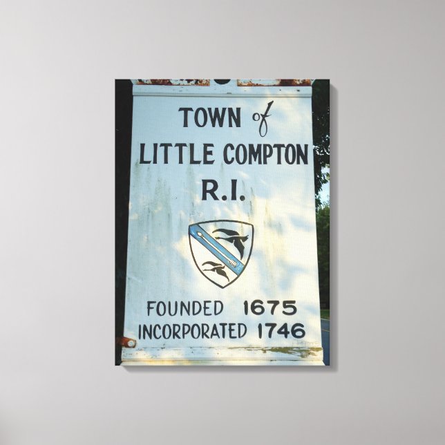 Little Compton, RI gründete Schild Wrapped Canvas (Vorderseite)