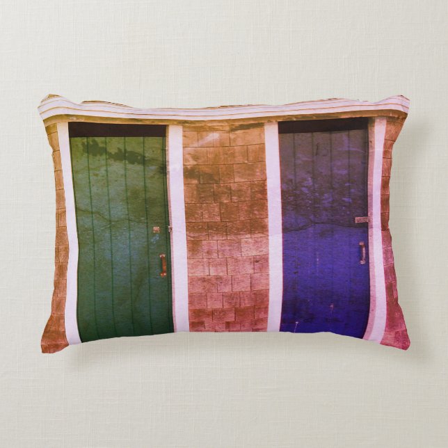 Little Compton, RI Summer Beach Cabanas (LC) Dekokissen (Vorderseite)