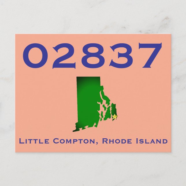 Little Compton, RI Zip Code - 02837 - Sakonnet, LC Postkarte (Vorderseite)