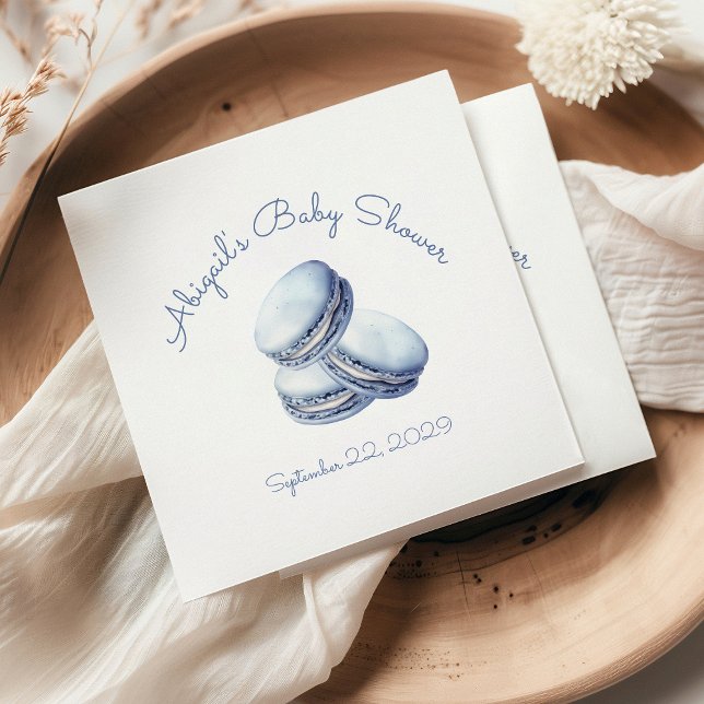 Little Cookie Blue French Macarons Boy Baby Dusche Serviette (Von Creator hochgeladen)