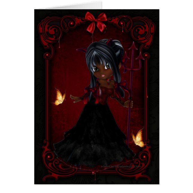 Little Cookie Devil Girl Design 4 Card (Vorne)